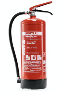 2x Protex PDE 6 – Dauerdruck Pulver Feuerlöscher mit Wandhaken, Brandklassen ABC, EN 3, 6 kg, 10LE